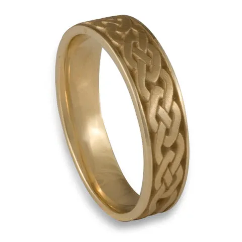 Narrow Celtic Link Wedding Ring in 14K Yellow Gold