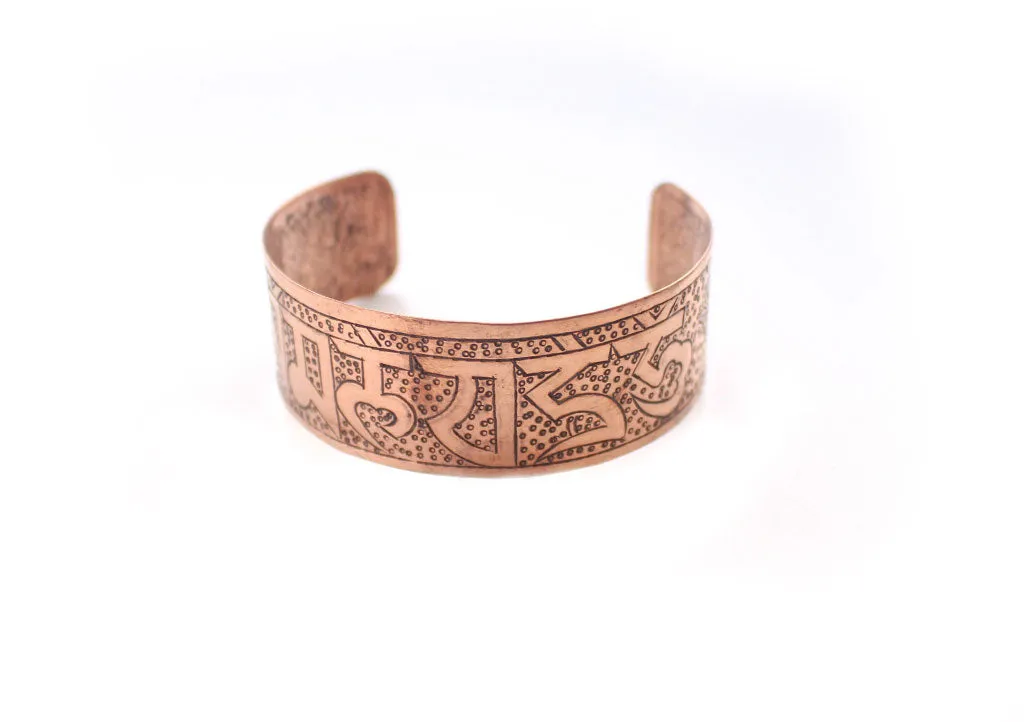 Om Copper Yoga Bracelet for Positive Energy