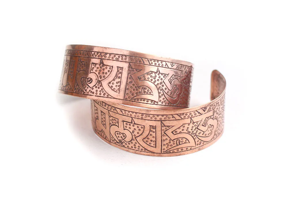 Om Copper Yoga Bracelet for Positive Energy