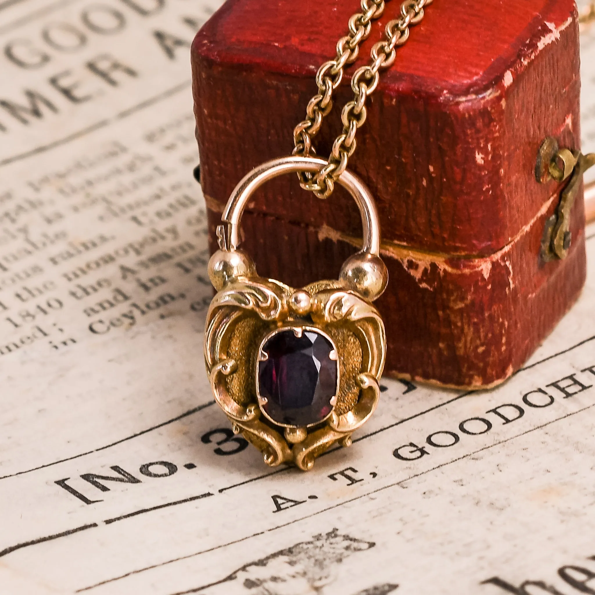 On Hold: Georgian Garnet Heart Padlock Locket