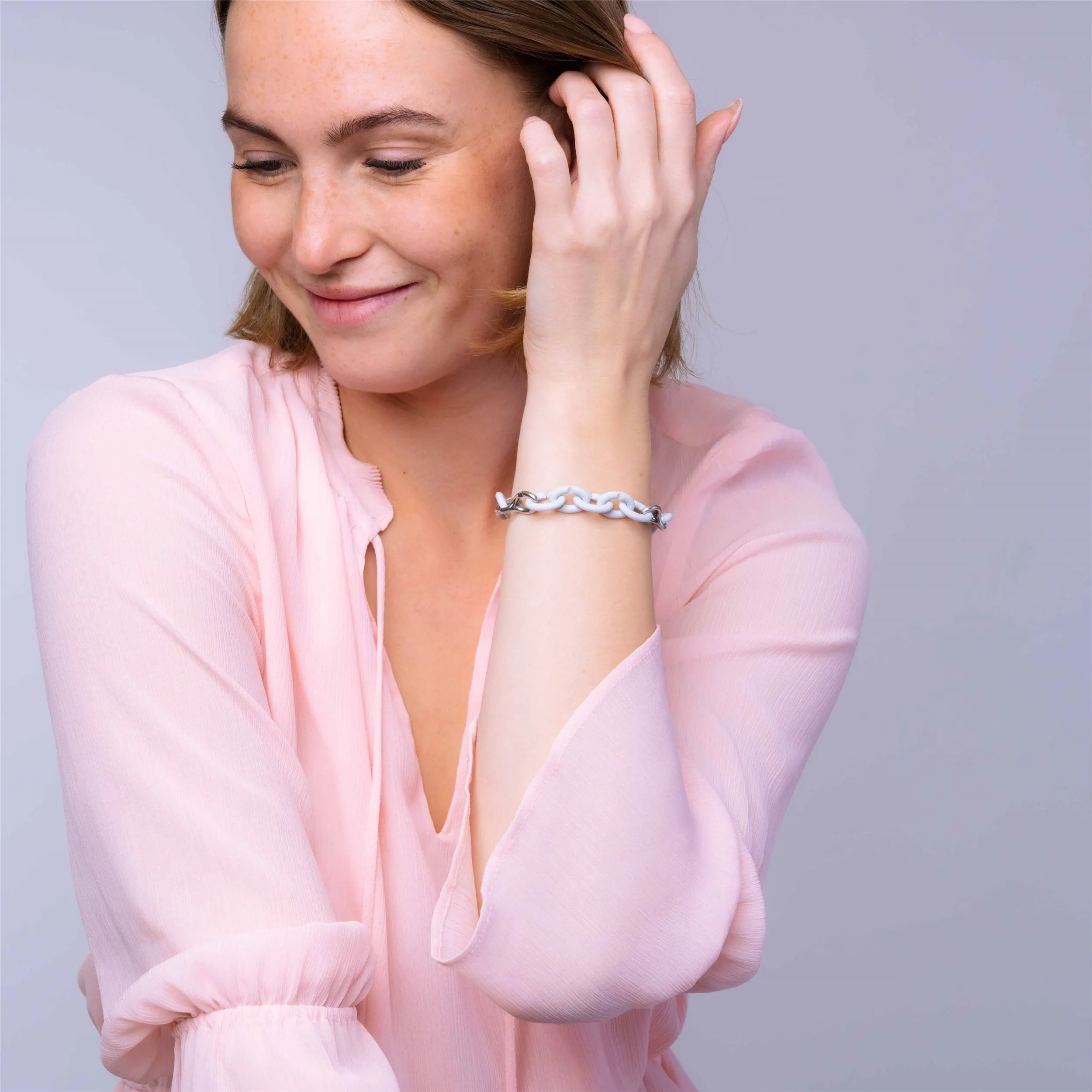 Pale Grey Pop Silver Bracelet