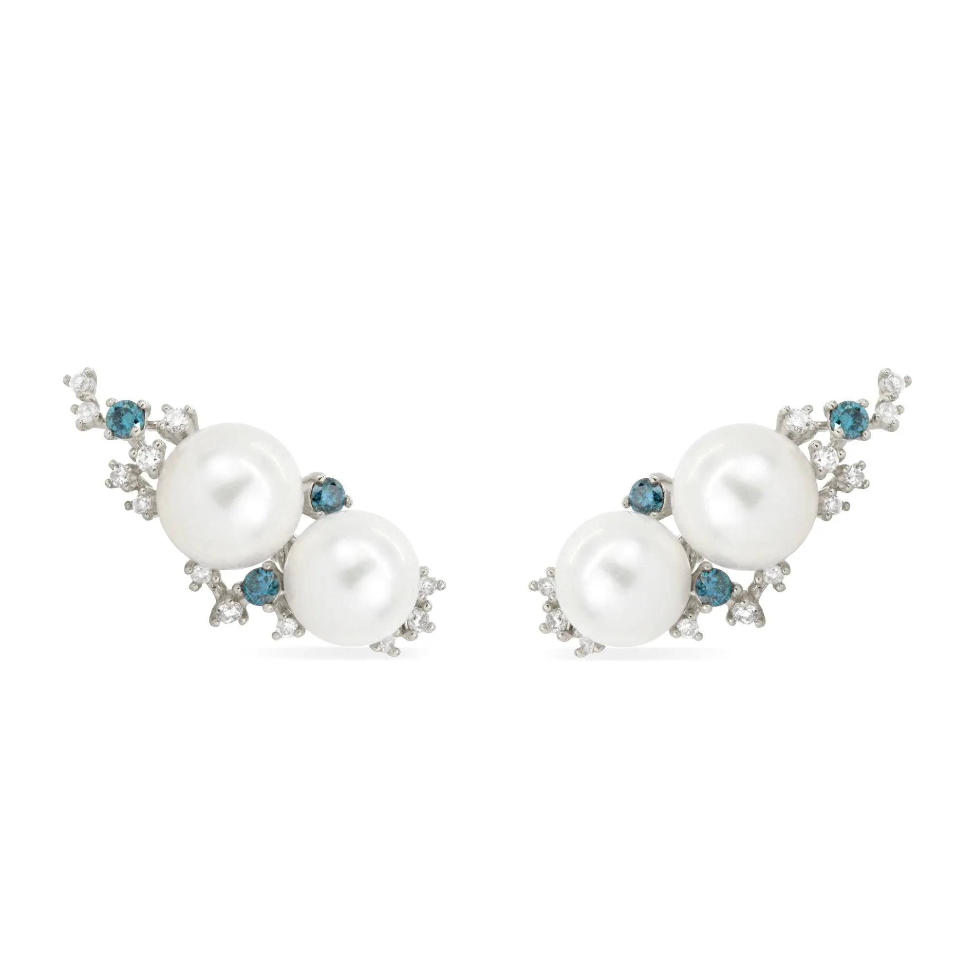 Pearl & Diamond 14K Statement Ear Climbers