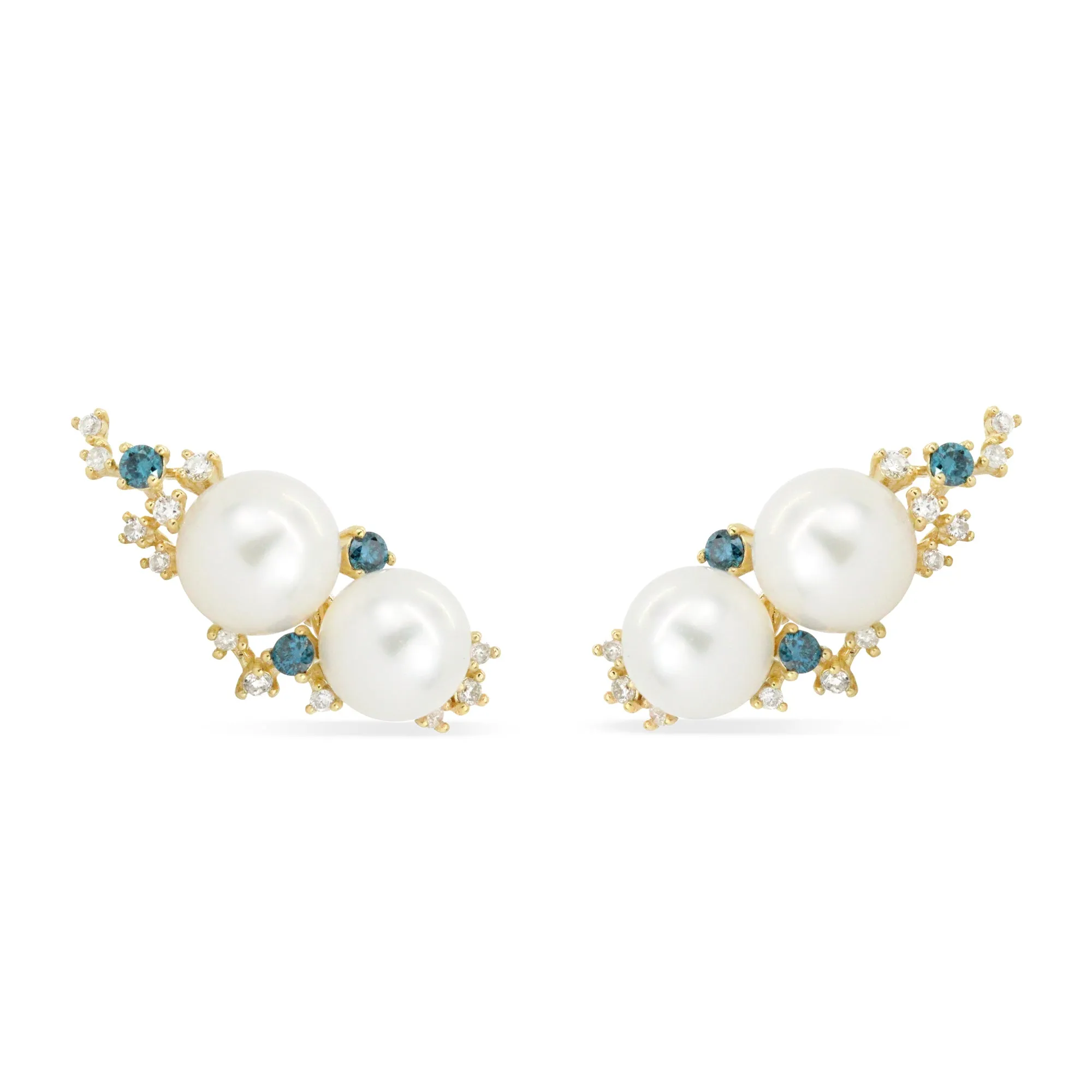 Pearl & Diamond 14K Statement Ear Climbers