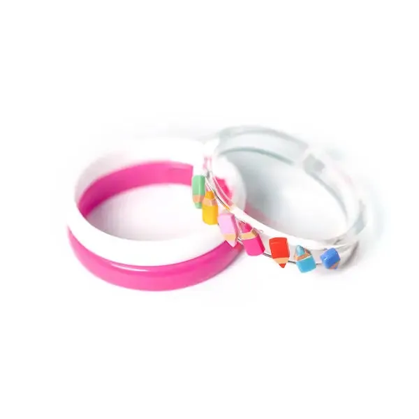 Pencils vibrant colors bangles set/3