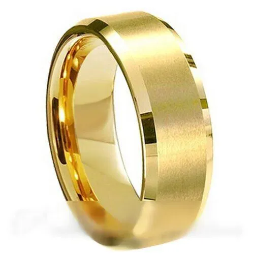 PJewelz™ Men's Tungsten Carbide Wedding Band Ring Black/Gold/Brushed Silver (Size 6-15)