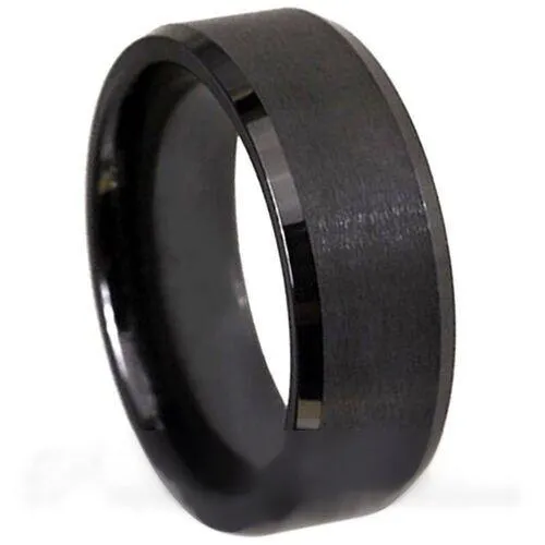 PJewelz™ Men's Tungsten Carbide Wedding Band Ring Black/Gold/Brushed Silver (Size 6-15)