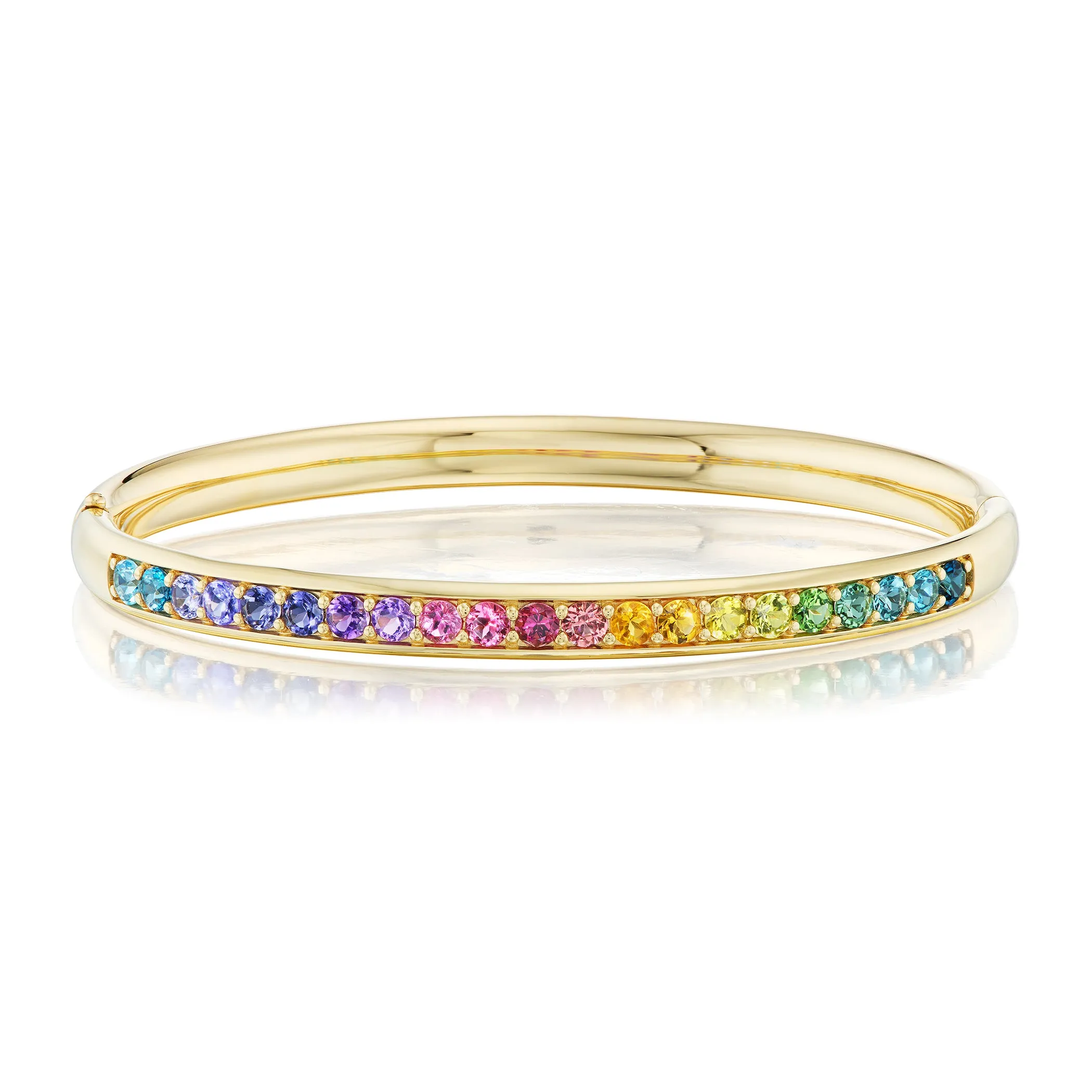 Rainbow Gemstone Comfort Fit Bangle Bracelet