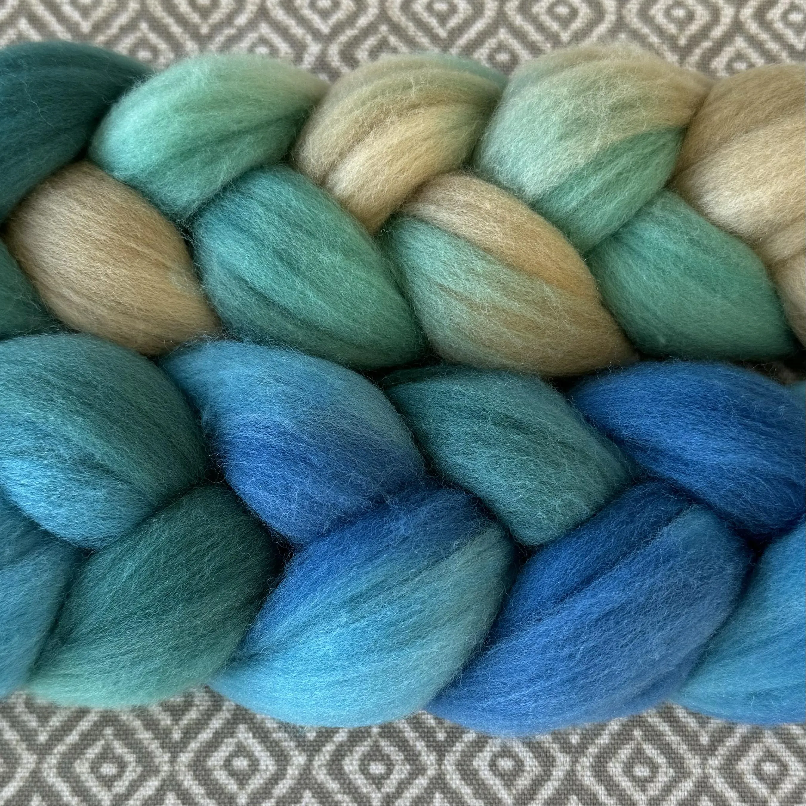 Rambouillet Wool Roving - Aquamarine