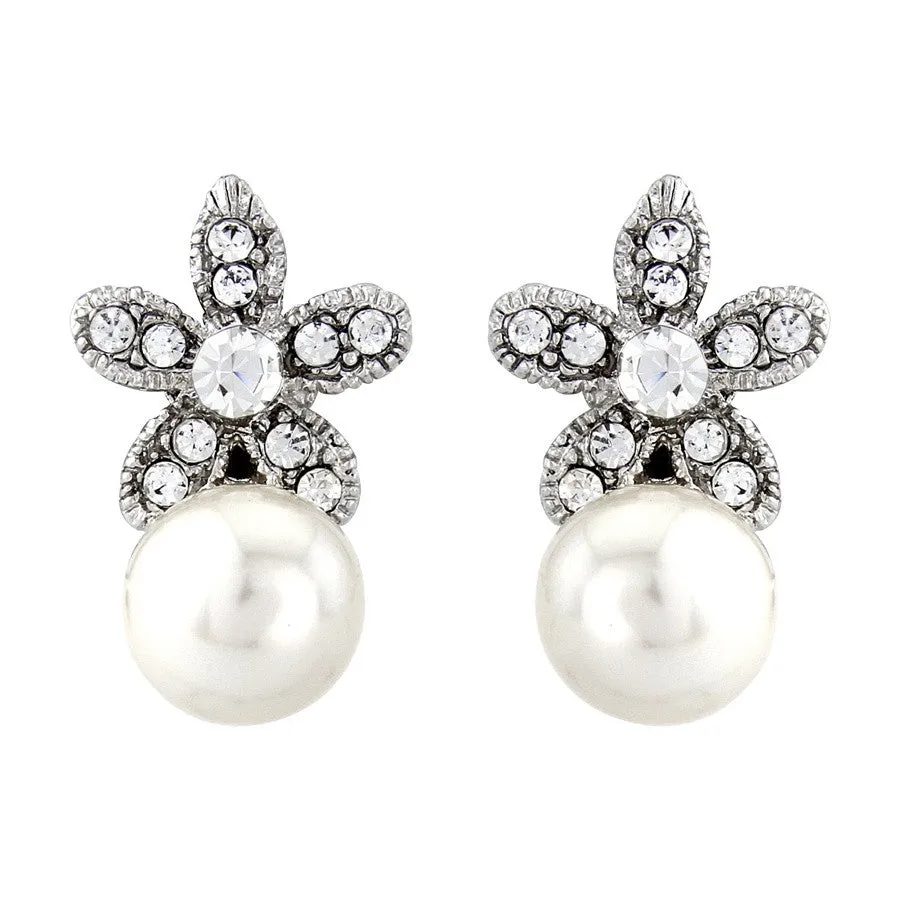 Rosalie Crystal and Pearl Earrings