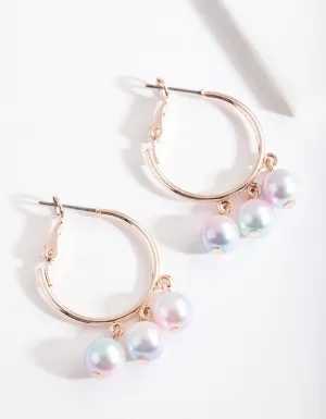 Rose Gold Pastel Pearl Earrings