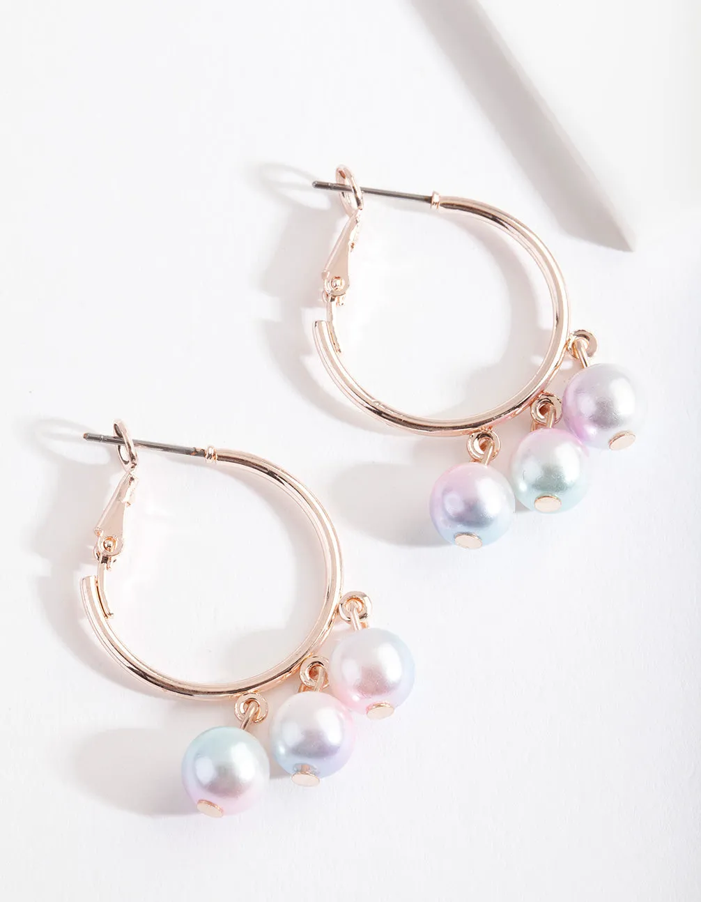 Rose Gold Pastel Pearl Earrings