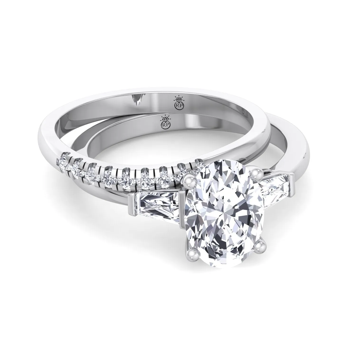 Samui - French Set Wedding Band (0.06 CT)