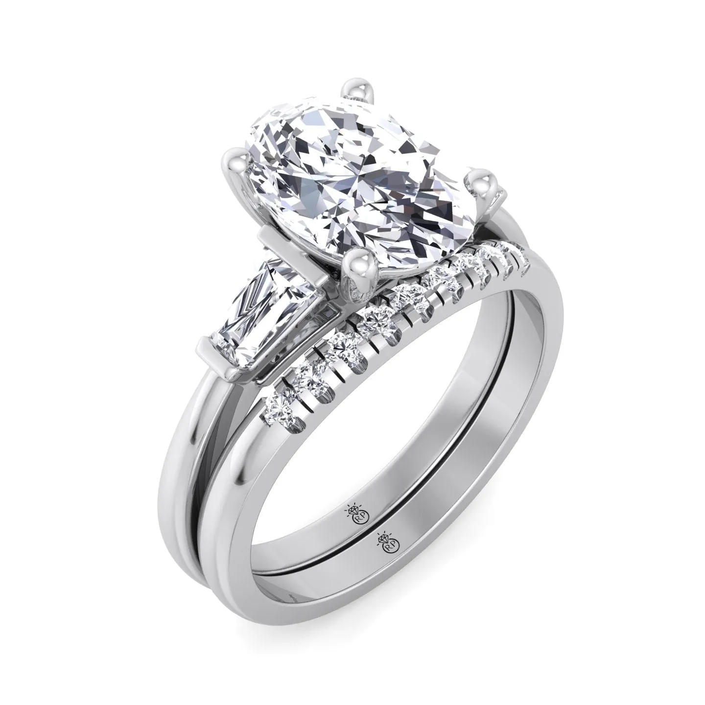 Samui - French Set Wedding Band (0.06 CT)