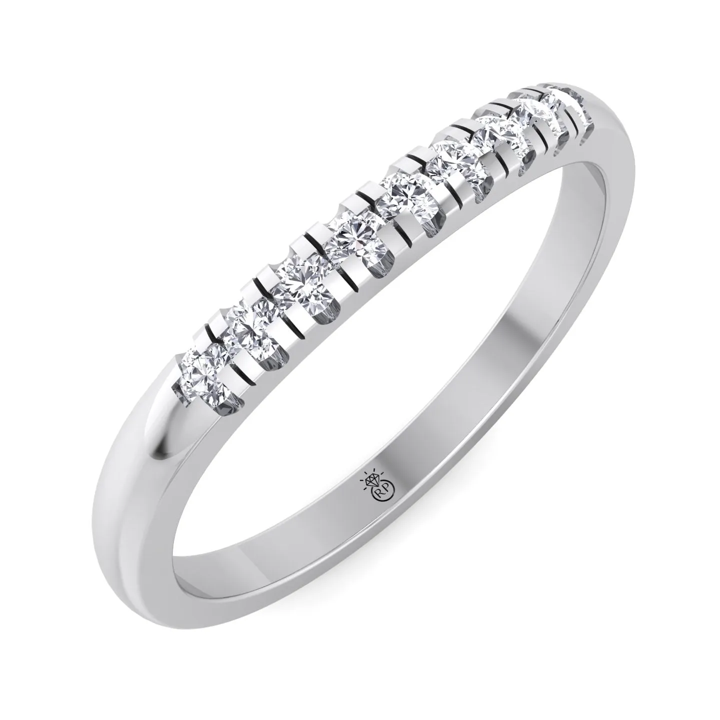 Samui - French Set Wedding Band (0.06 CT)