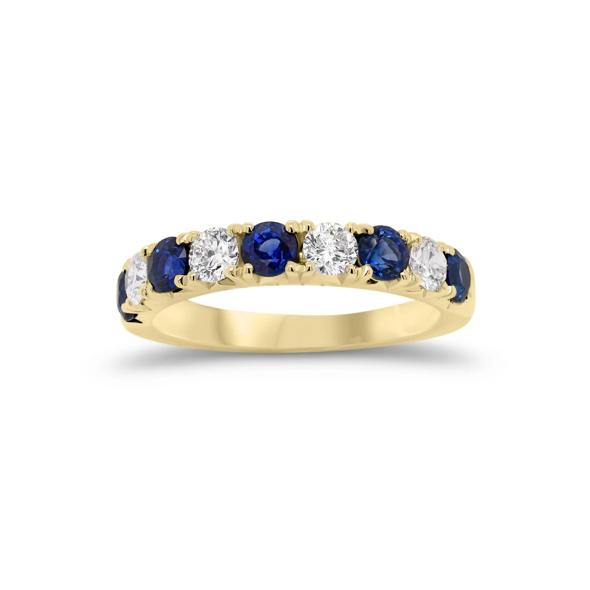 Sapphire & Diamond Wedding Band