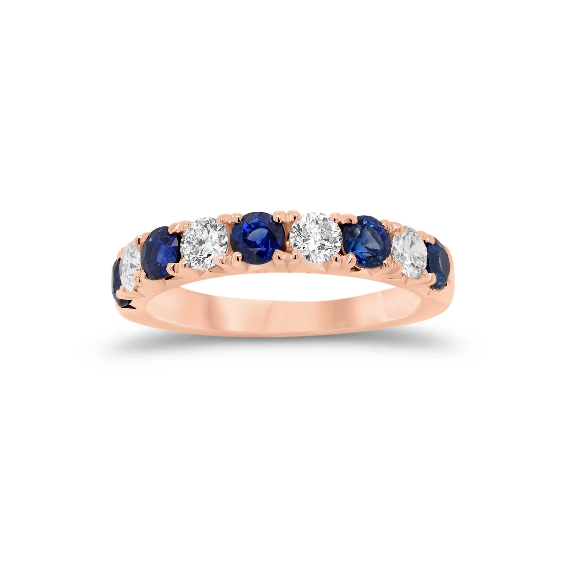 Sapphire & Diamond Wedding Band