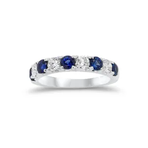 Sapphire & Diamond Wedding Band