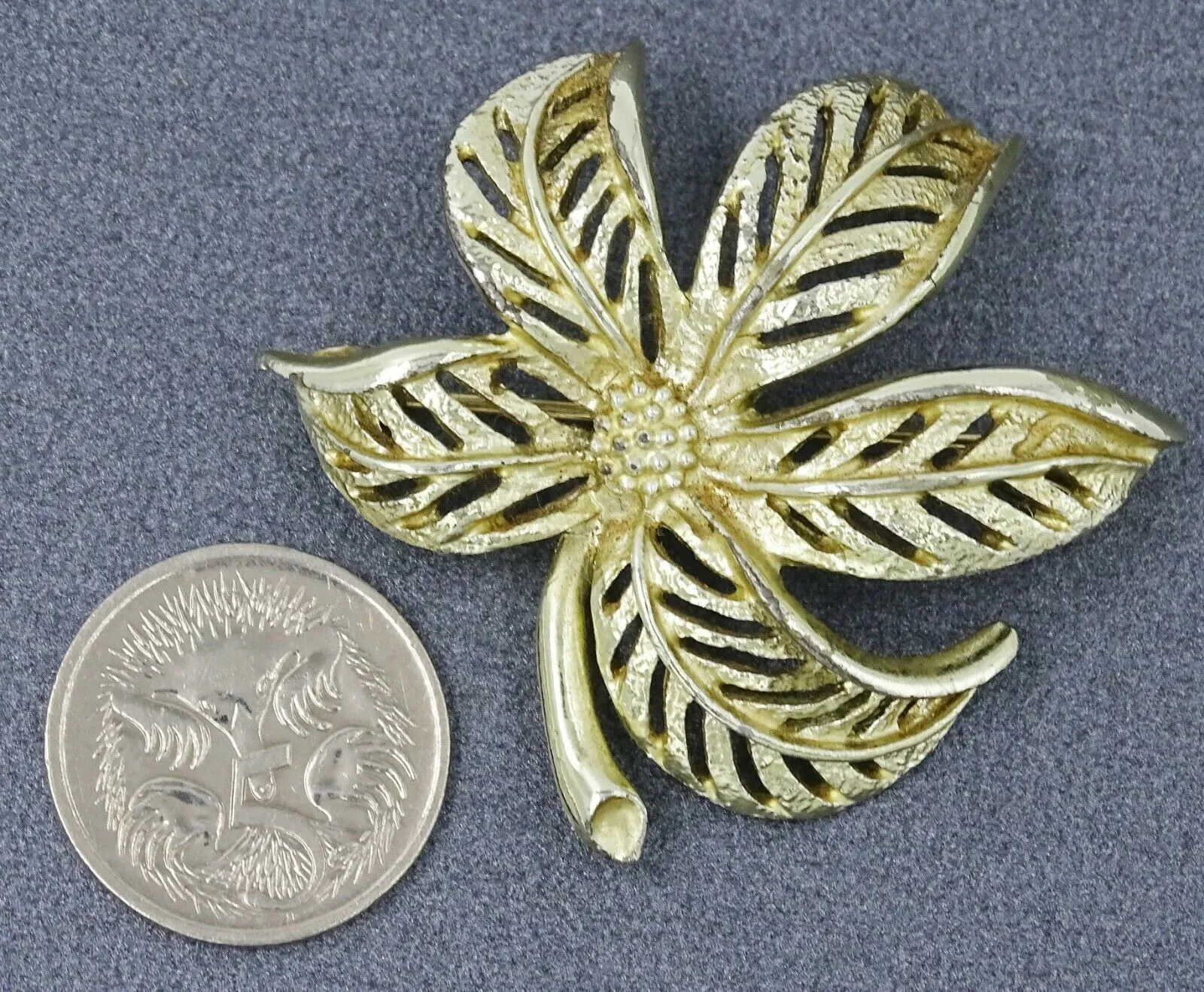 Sarah Coventry Yellow Gold Leaf Brooch