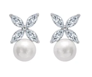 Sei Floral Pearl Stud Earrings