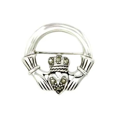 Silver Gaelic Friendship Brooch Pin