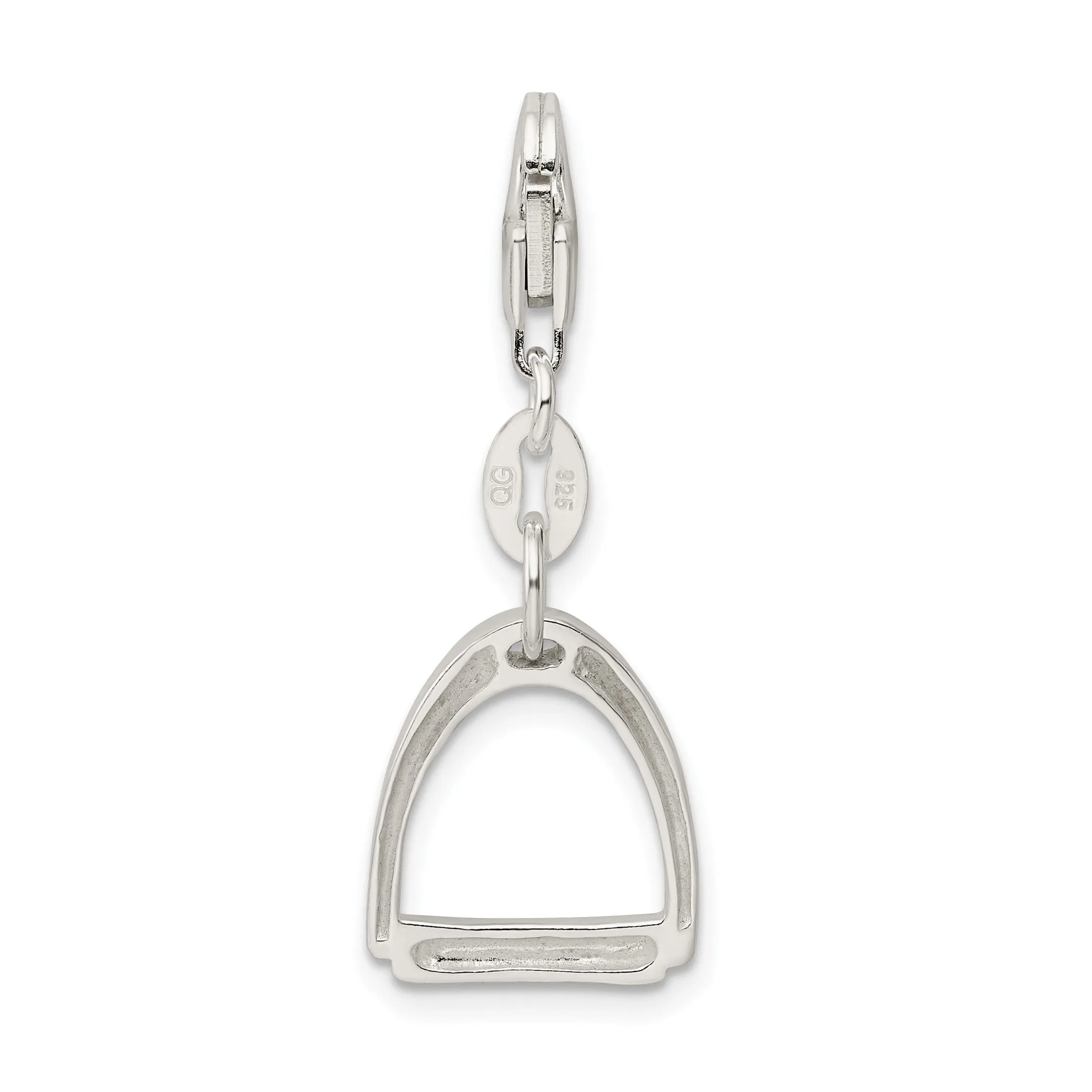 Silver Small Polish Finish Horse Stirrup Charm