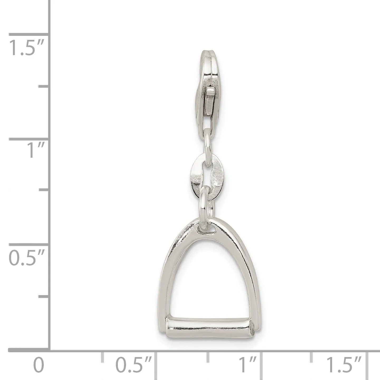 Silver Small Polish Finish Horse Stirrup Charm