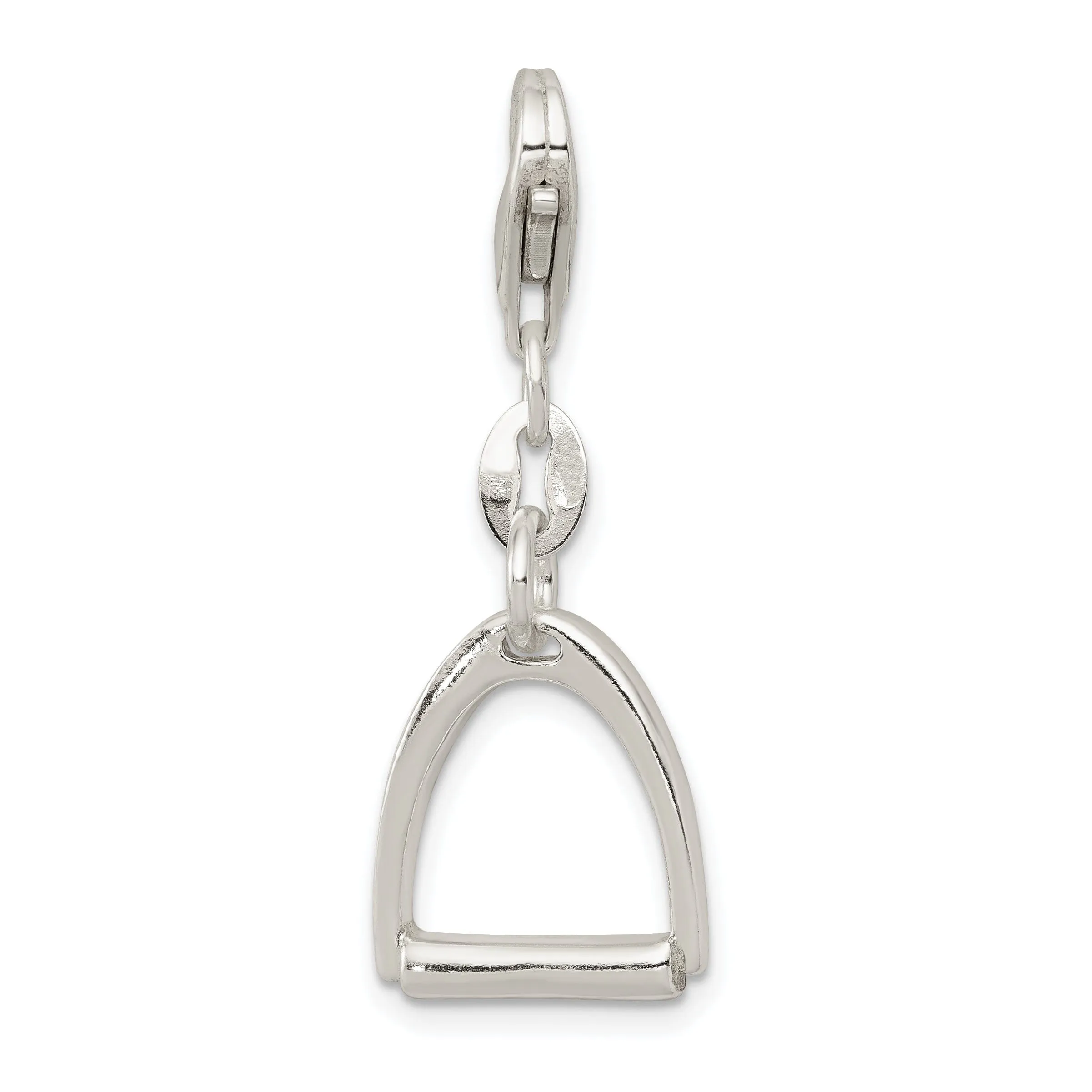 Silver Small Polish Finish Horse Stirrup Charm