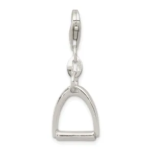 Silver Small Polish Finish Horse Stirrup Charm