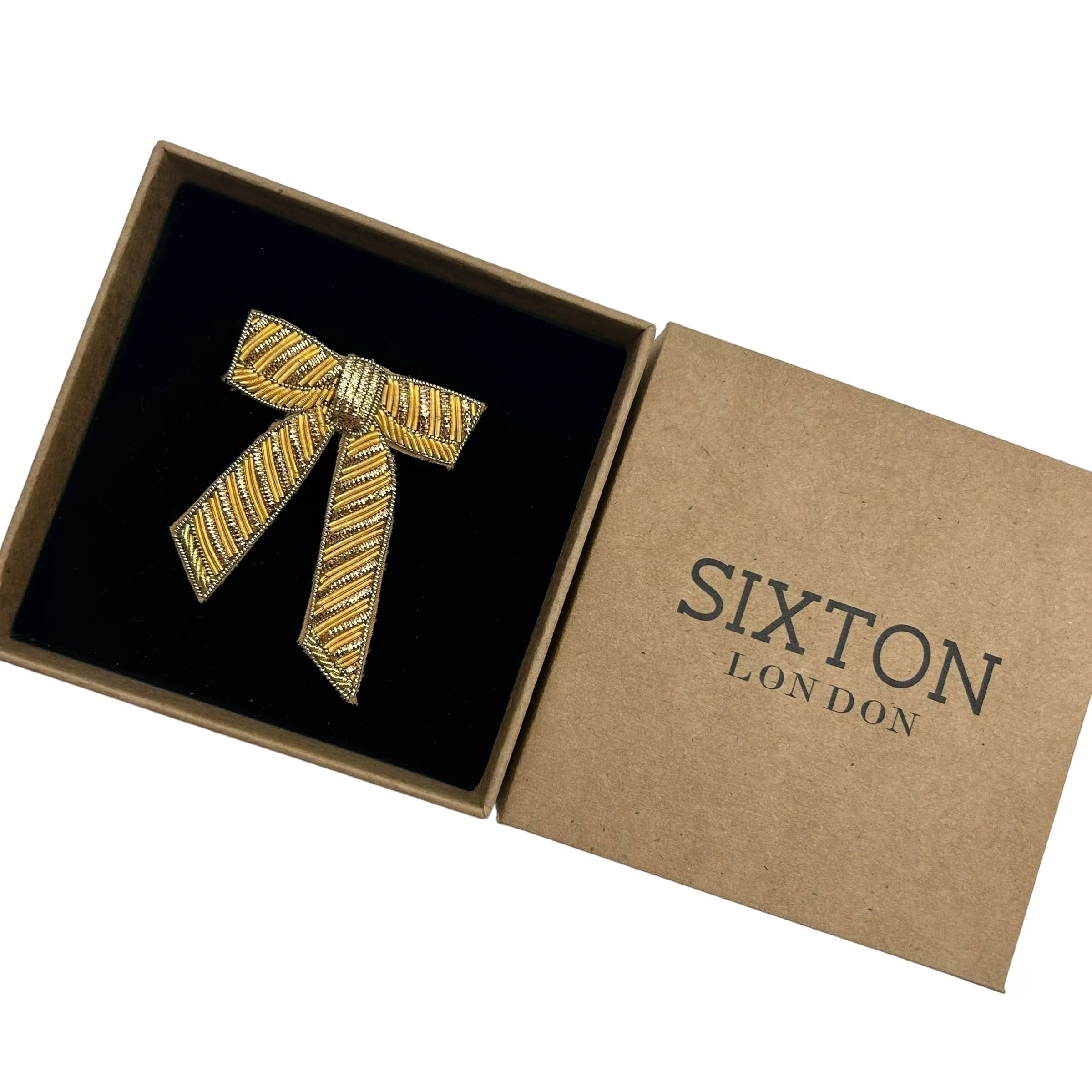 Sixton London - Gold bow brooch / pin