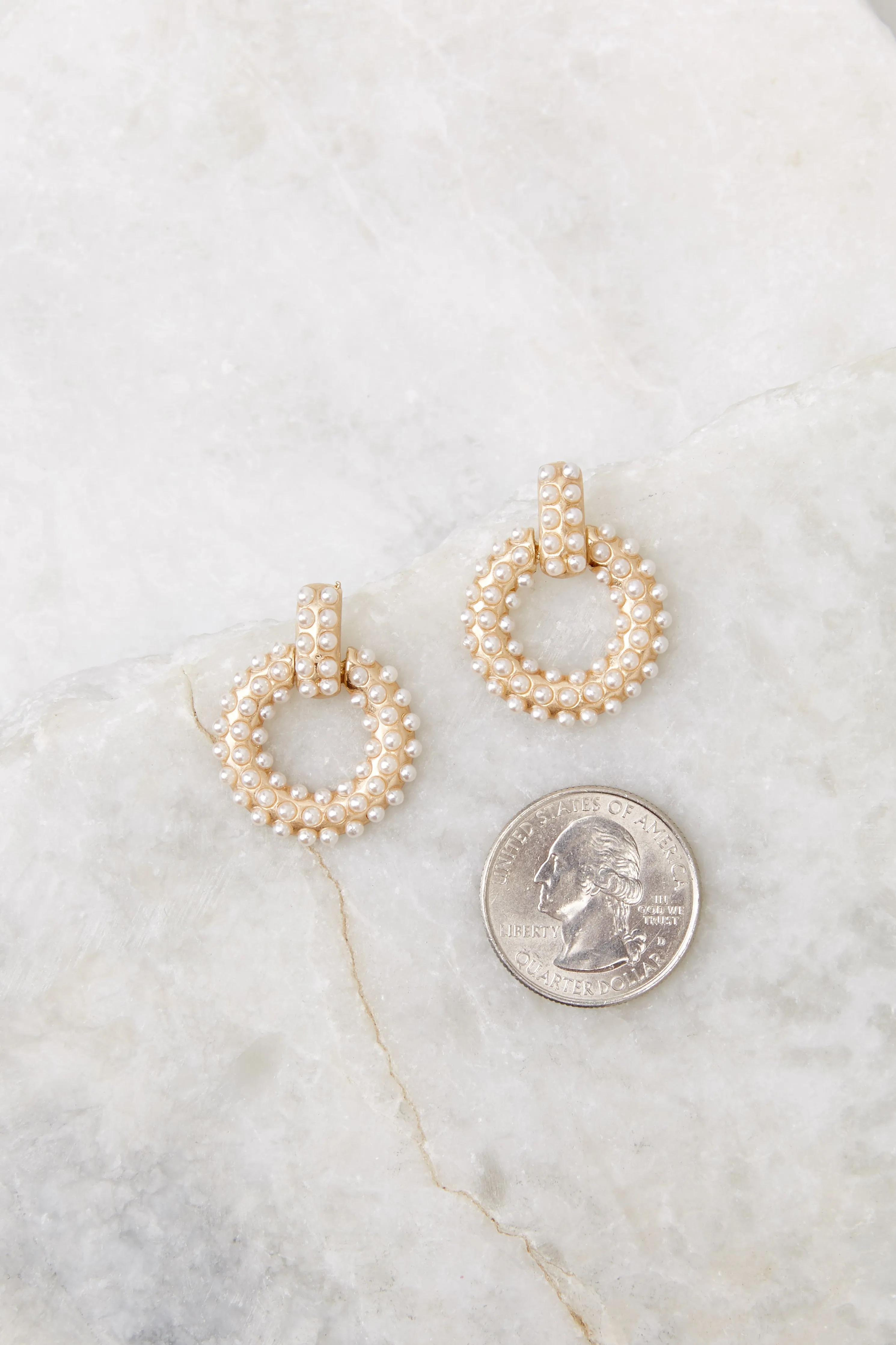 Slow Dance Gold Pearl Earrings