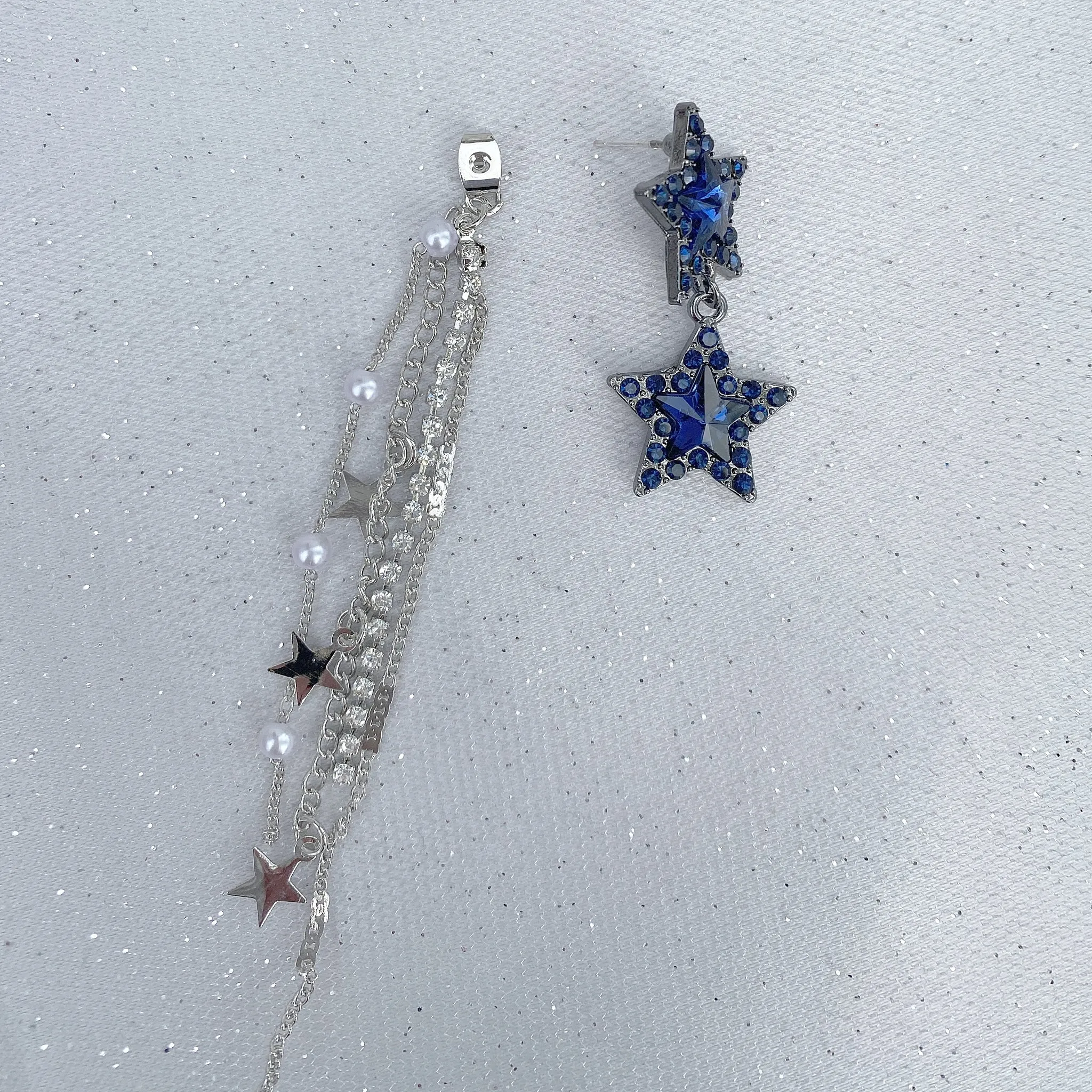 Star Earrings Navy Blue Earrings