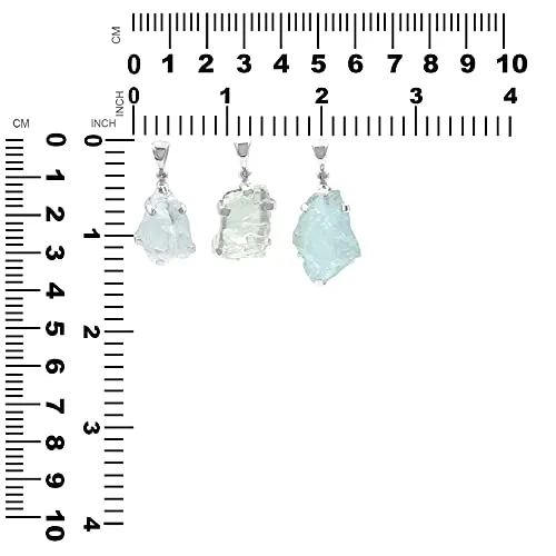 Starborn Rough Aquamarine Gemstone Pendant in Sterling Silver - medium