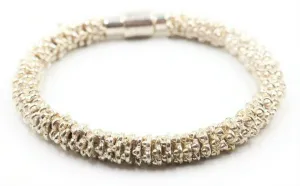 Sterling Silver Bracelet - Fine Jewellery - Length: 18cm - Magnetic Clasp