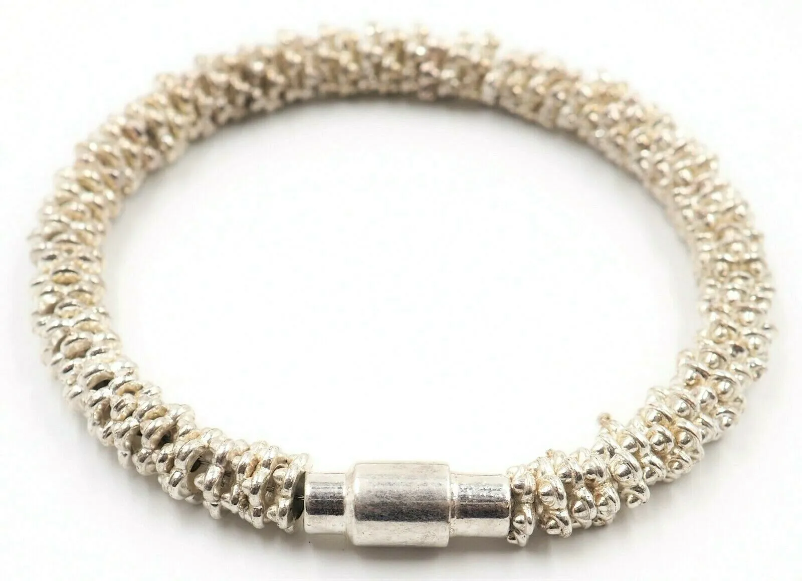 Sterling Silver Bracelet - Fine Jewellery - Length: 18cm - Magnetic Clasp