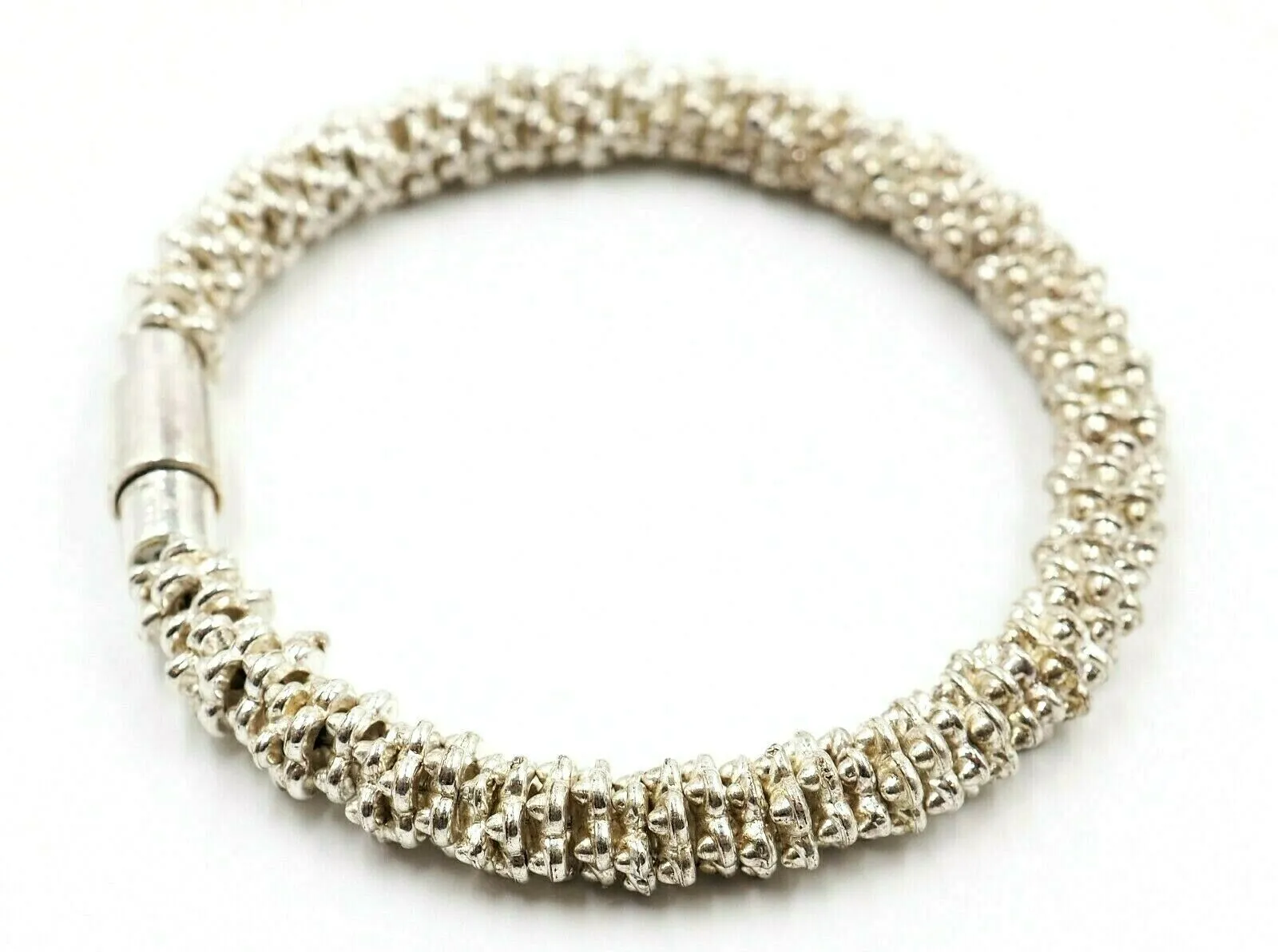 Sterling Silver Bracelet - Fine Jewellery - Length: 18cm - Magnetic Clasp