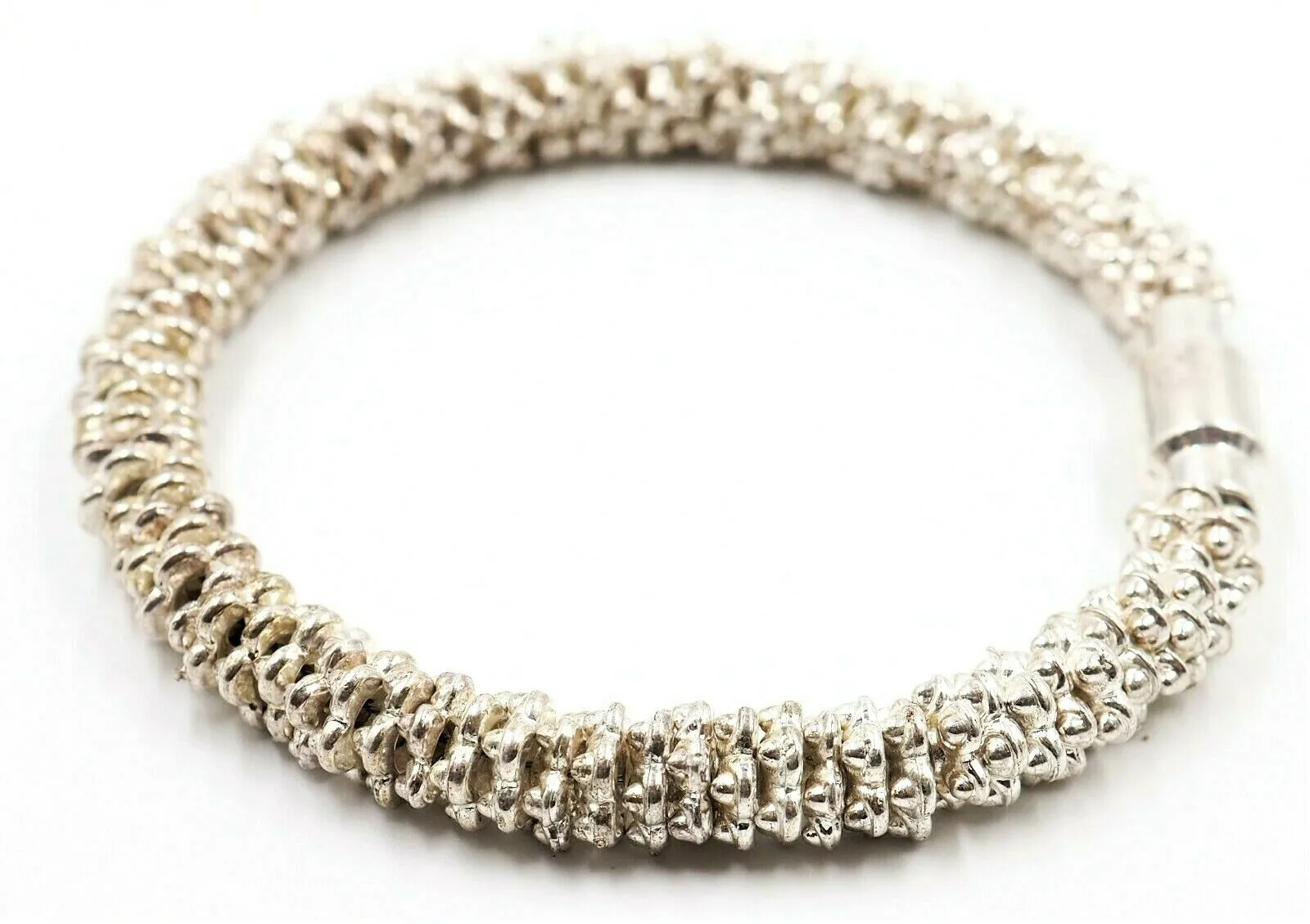 Sterling Silver Bracelet - Fine Jewellery - Length: 18cm - Magnetic Clasp