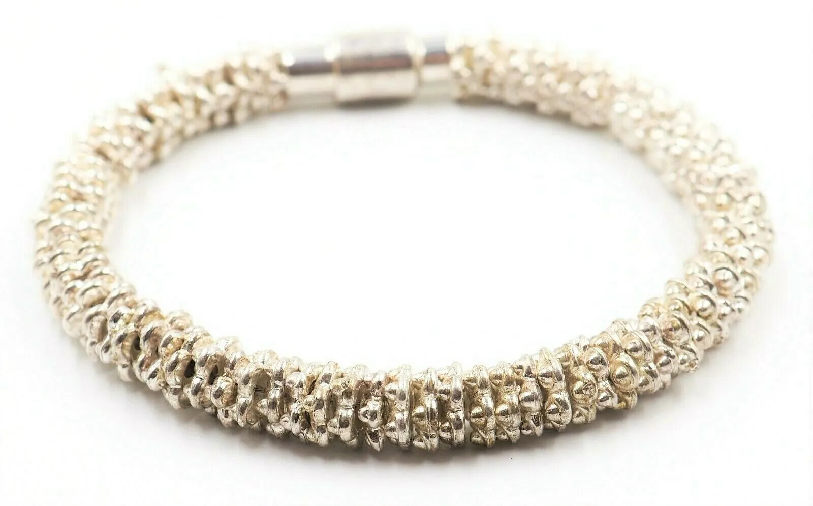 Sterling Silver Bracelet - Fine Jewellery - Length: 18cm - Magnetic Clasp