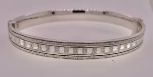 Sterling Silver Glitter Bangle Bracelet