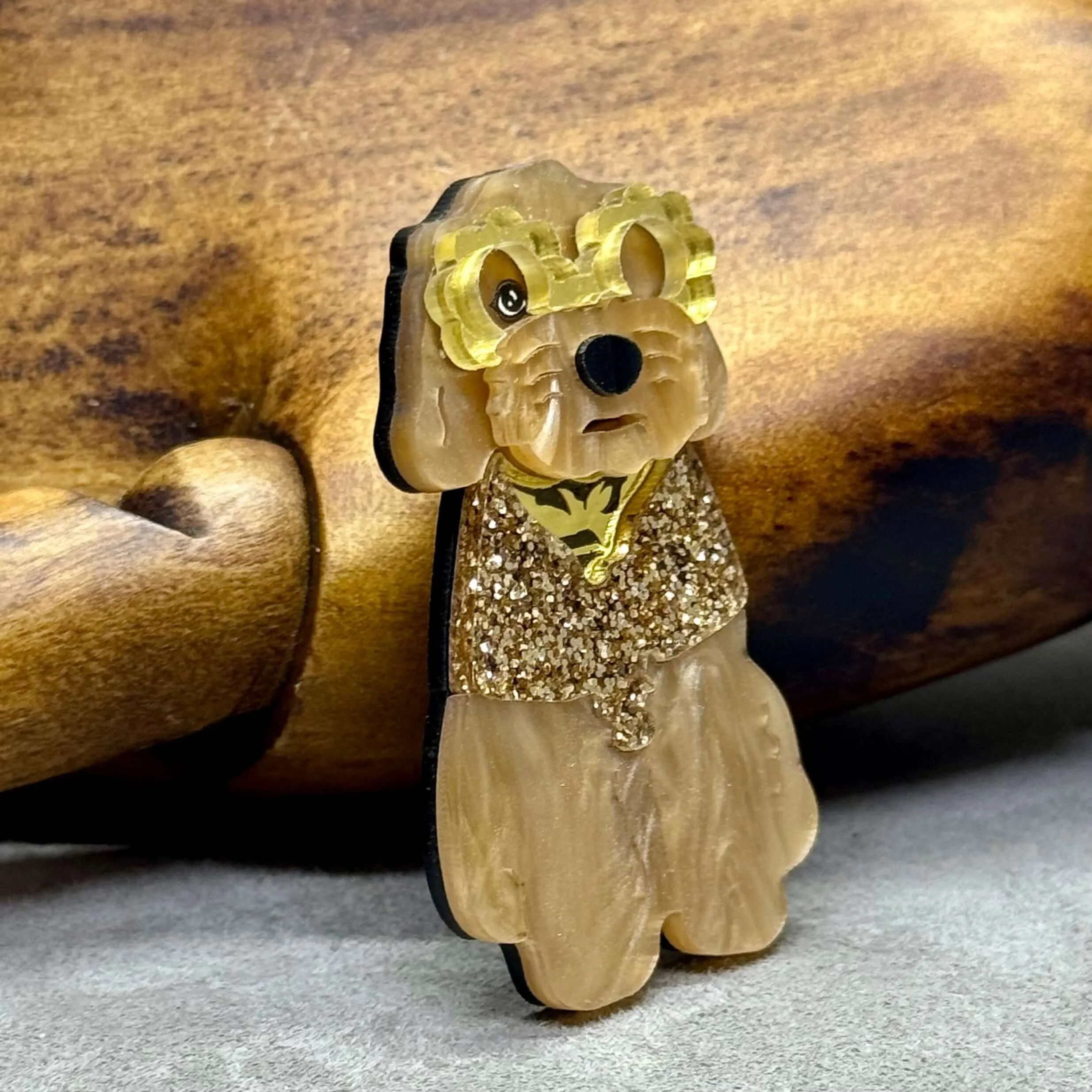 The Field Spaniel - Acrylic Art Dog Brooch