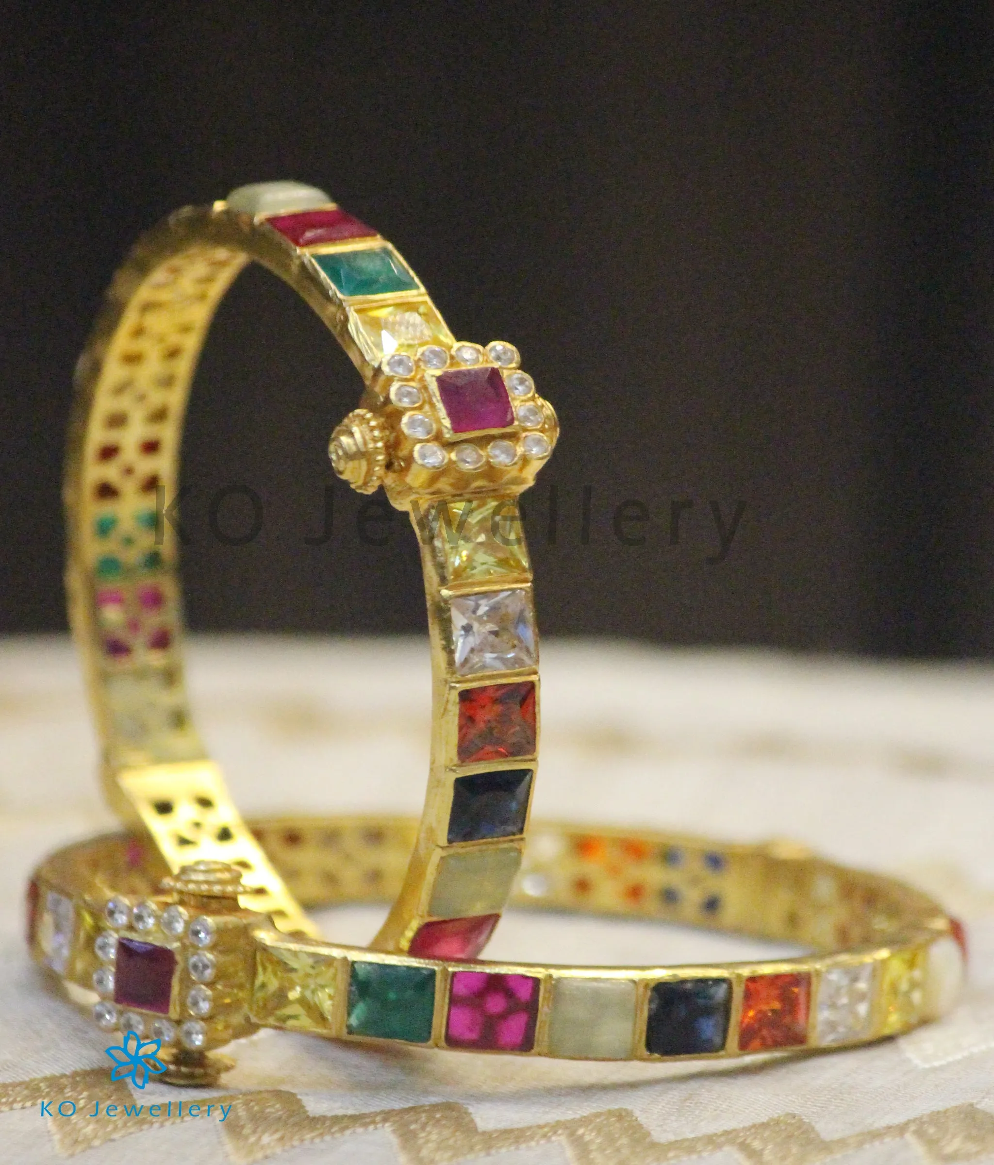 The Sampada Silver Navaratna Bracelet (Size 2.6/2.8)