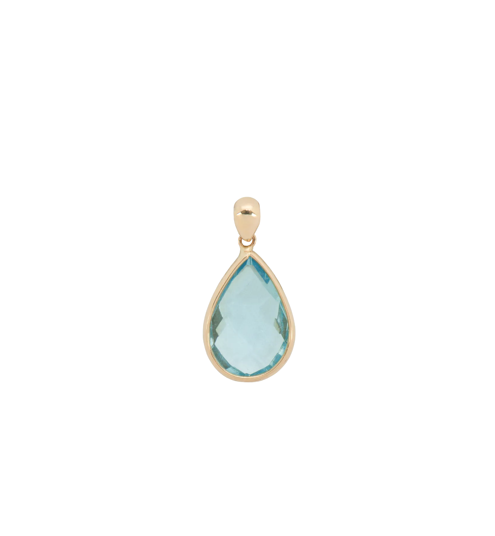 Topaz Oval Gemstone Charm 14K