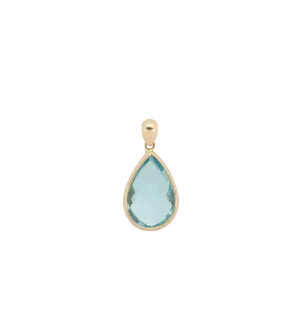 Topaz Oval Gemstone Charm 14K