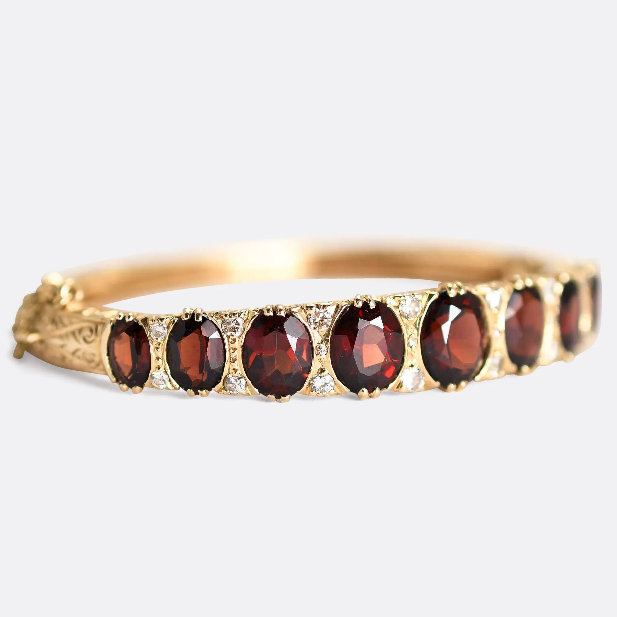 Victorian Garnet & Diamond Bangle