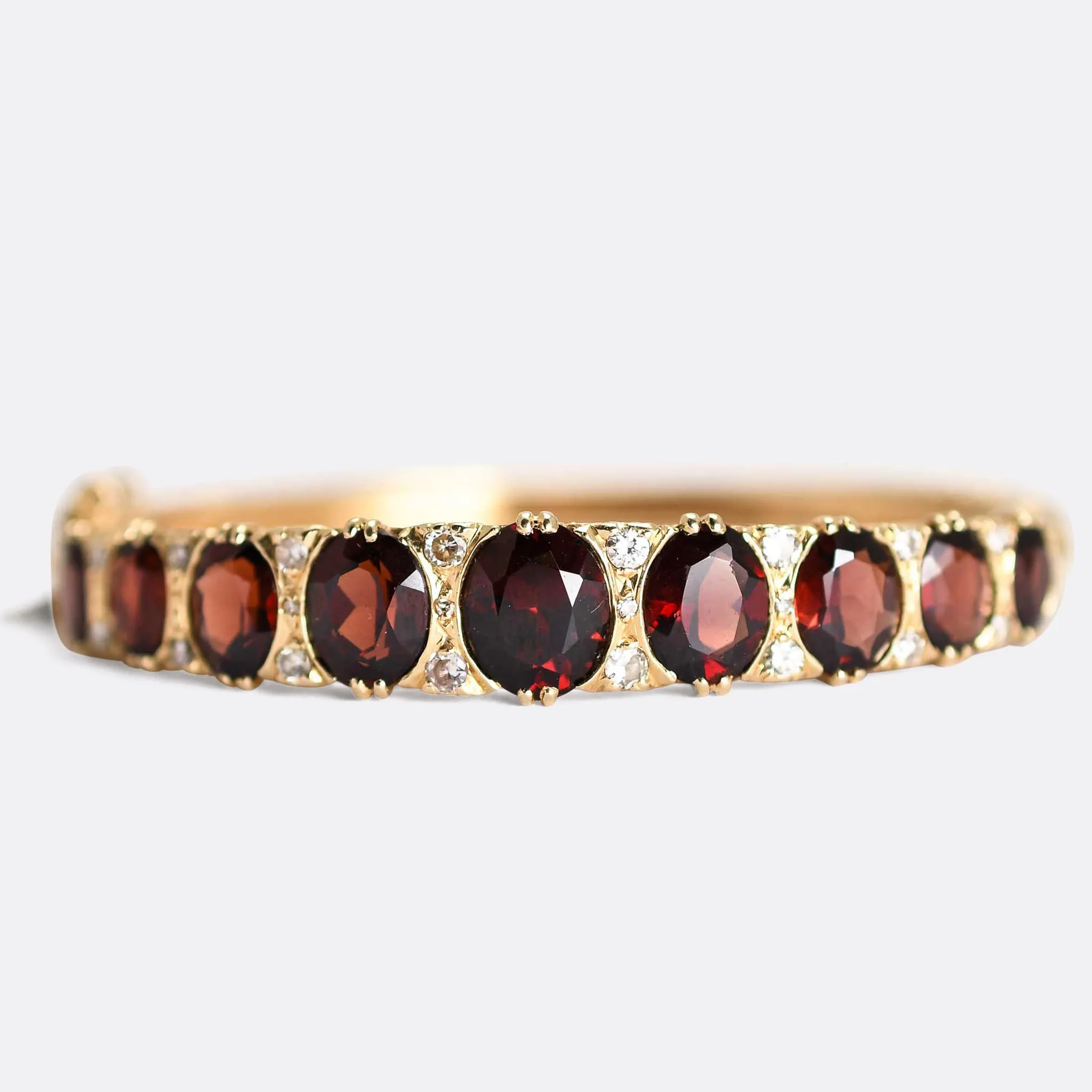 Victorian Garnet & Diamond Bangle