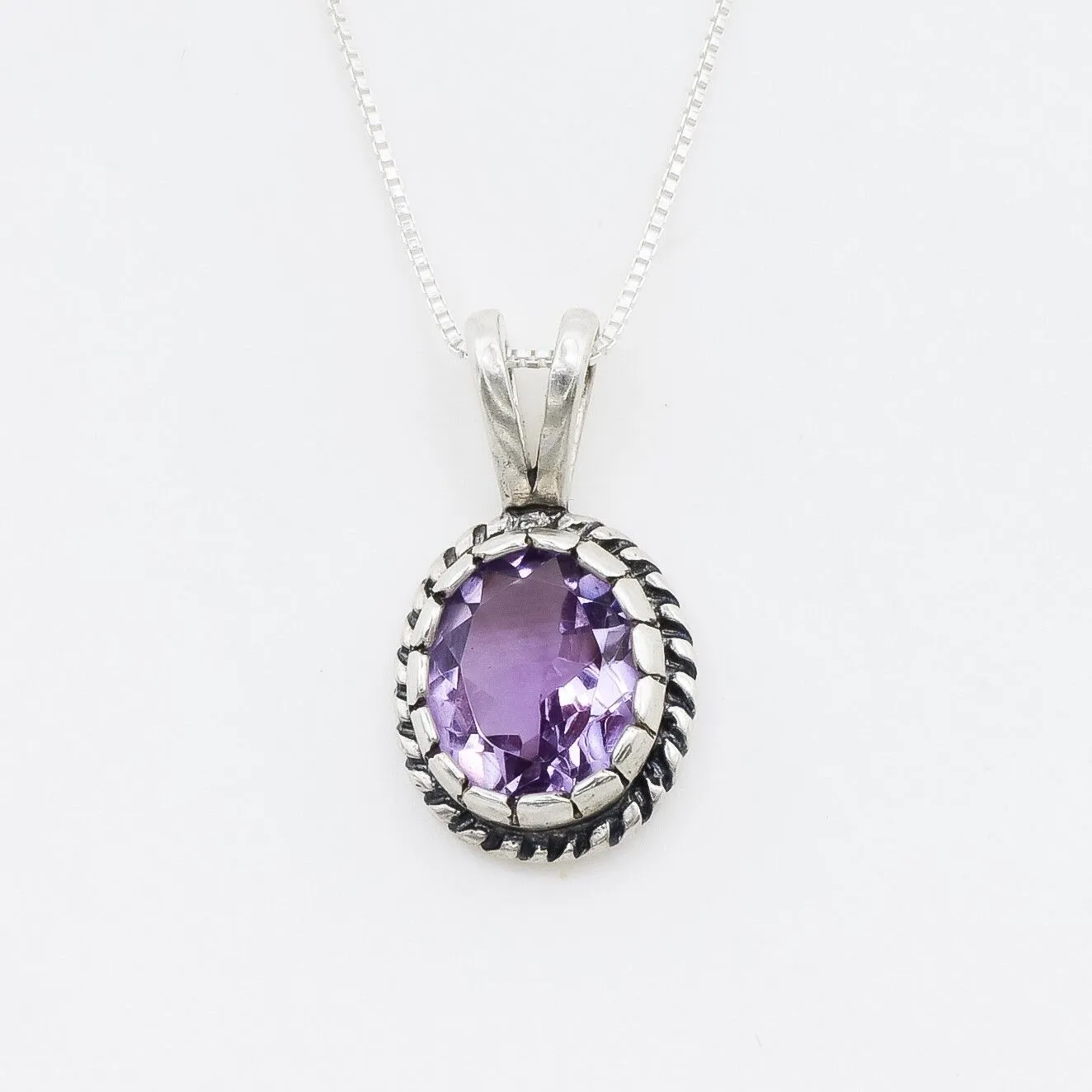 Vintage Amethyst Necklace - Purple Gemstone Pendant - Genuine Amethyst Necklace