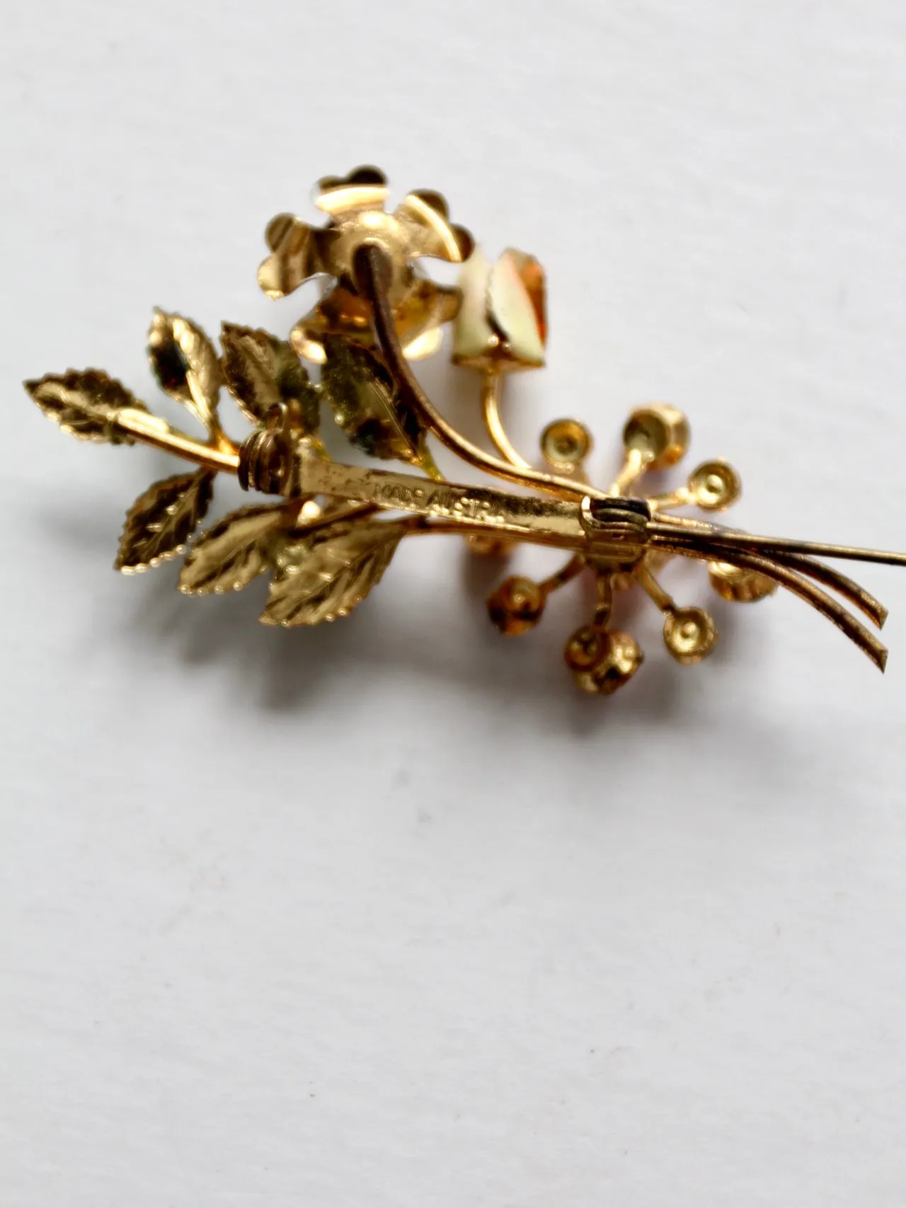 vintage Austrian crystal floral brooch