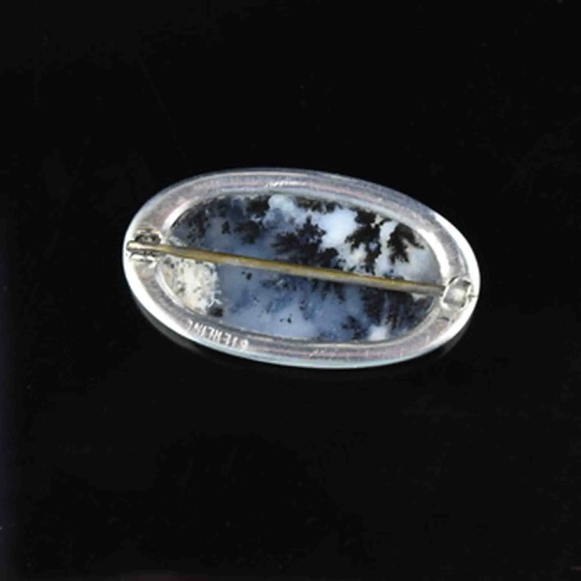 Vintage Silver Scottish Dendritic Moss Agate Brooch