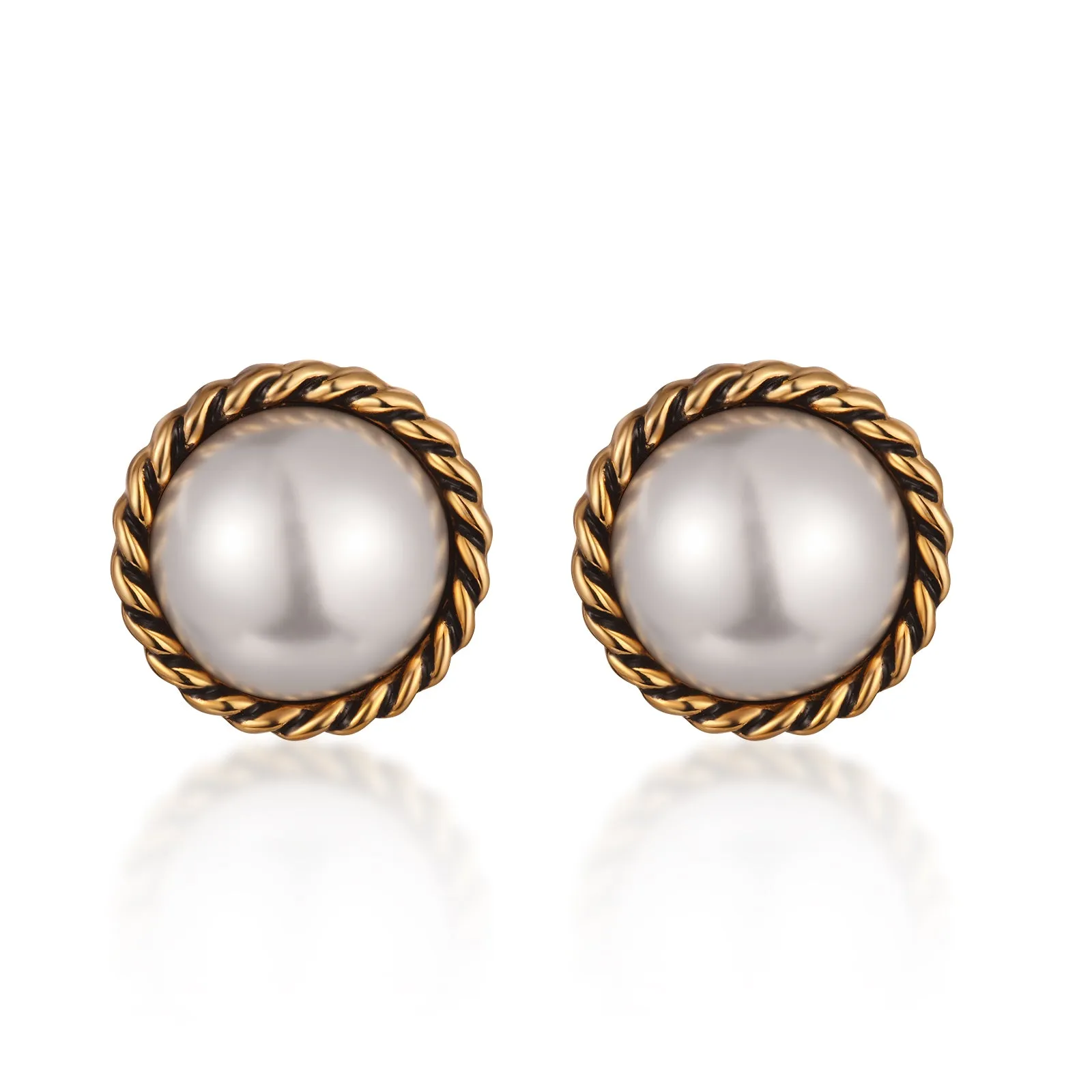 Vintage Style Pearl Studs