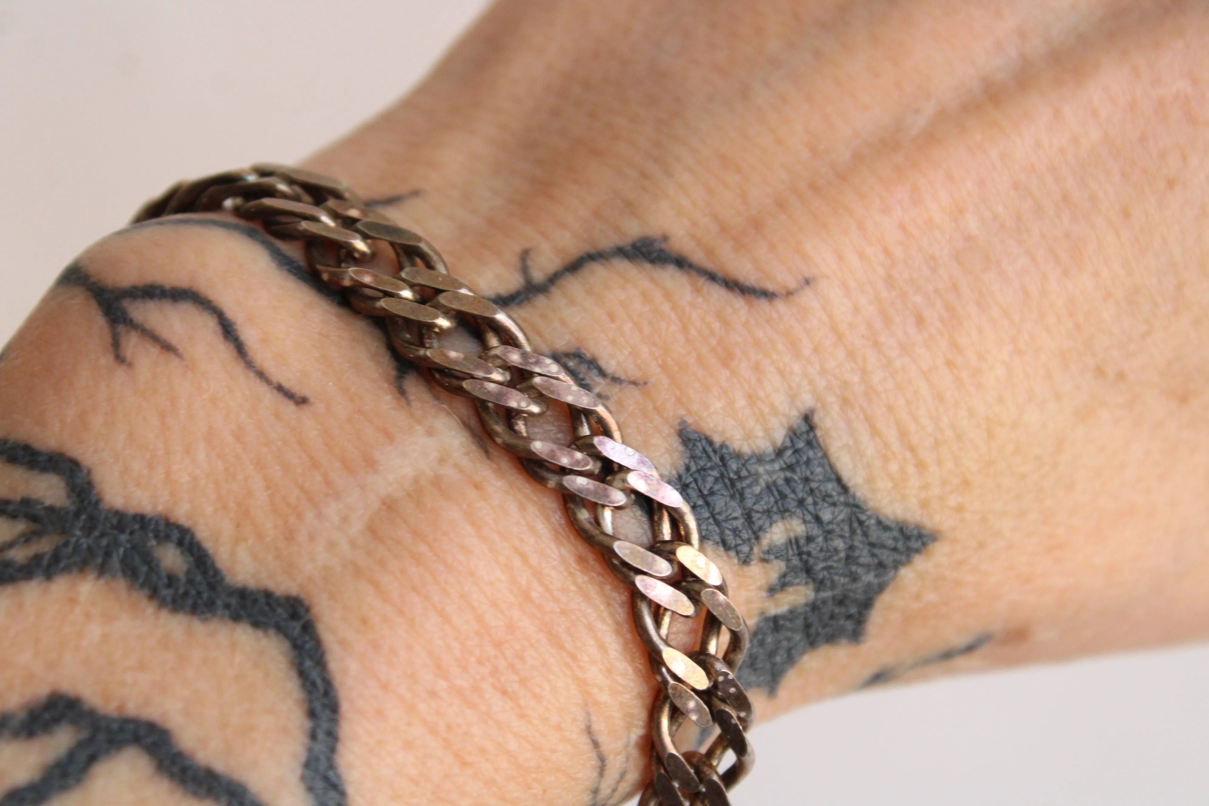 Vintage Unisex Sterling Silver Chain Bracelet