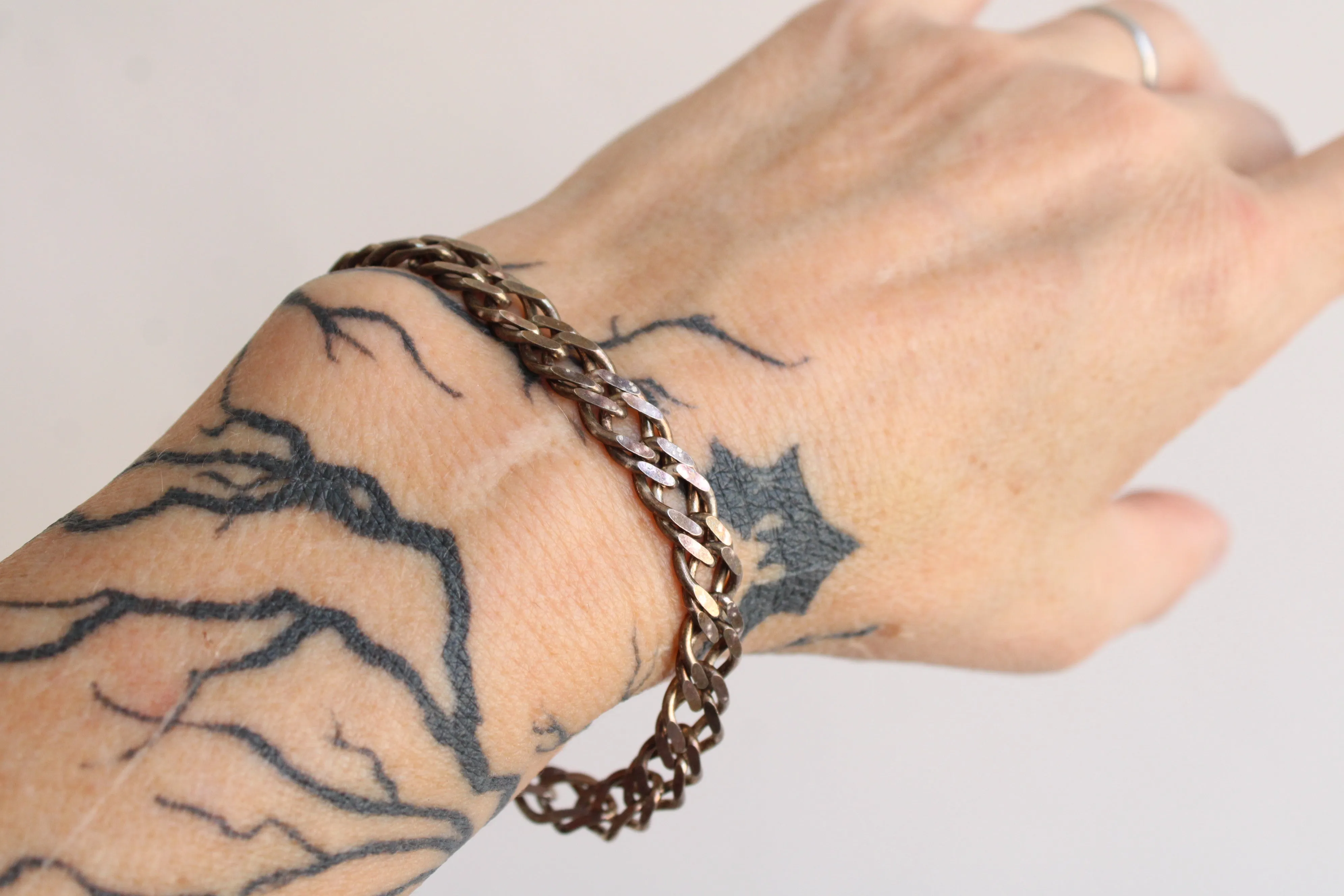 Vintage Unisex Sterling Silver Chain Bracelet